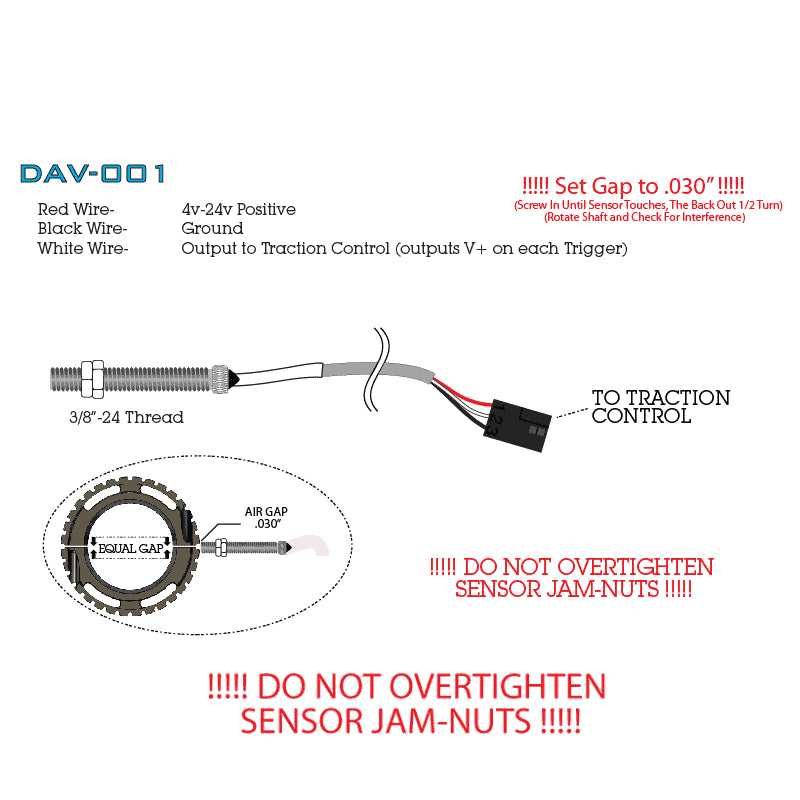 Davis Technologies 8 or 32 Tooth Drive Shaft Sensor – Single Channel Output DAV-001
